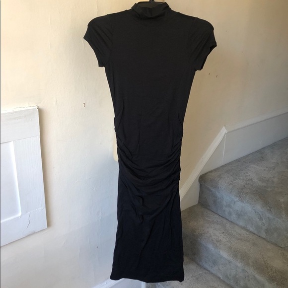 Anthropologie Velvet by Graham & Spencer Valda Black Mock Neck Midi Dress EUC XS - Picture 4 of 8
